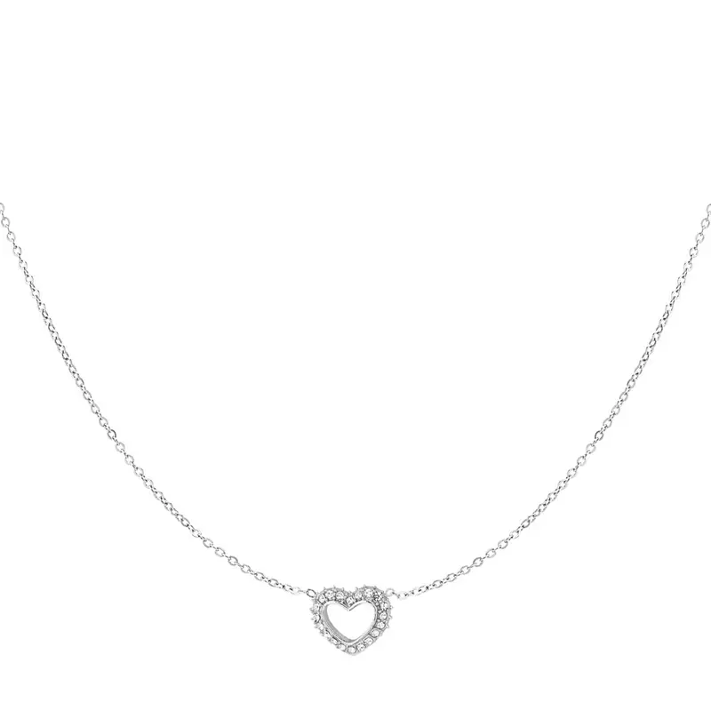 Diamond Heart Ketting Zilverkleurig