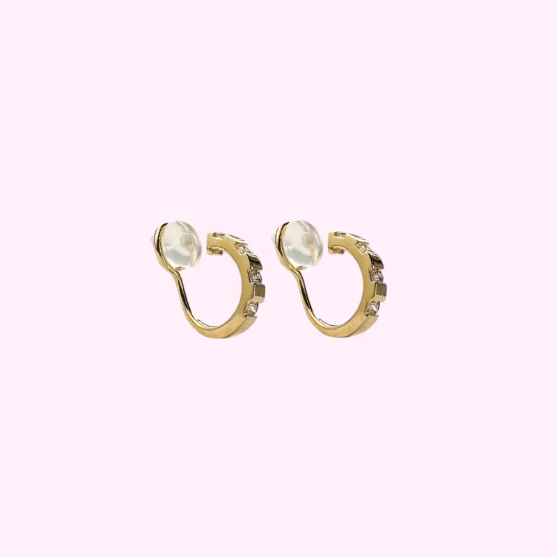 Diamond Hoops Clip Oorbellen