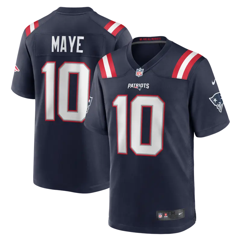 Drake Maye New England Patriots Home NFL Game Jersey Nike
