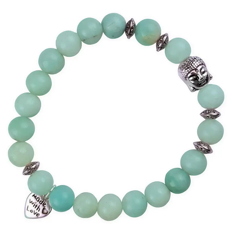 Edelstenen armband Buddha Amazonite