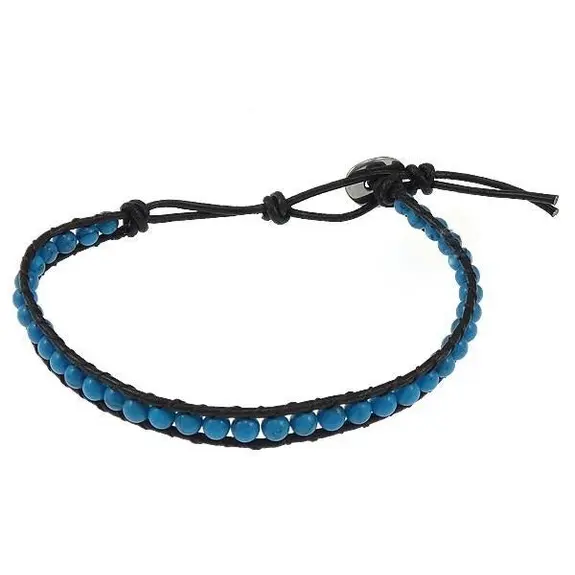Edelstenen armband Wrap Turquoise Blue
