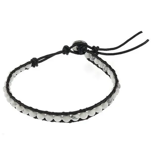 Edelstenen armband Wrap Turquoise White