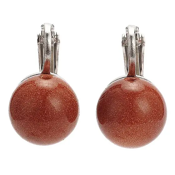 Edelstenen clips oorbellen Goldstone Clips