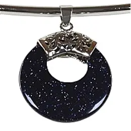 Edelstenen ketting Blue Goldstone Donut