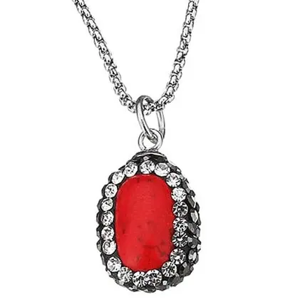 Edelstenen ketting Bright Red Turquoise