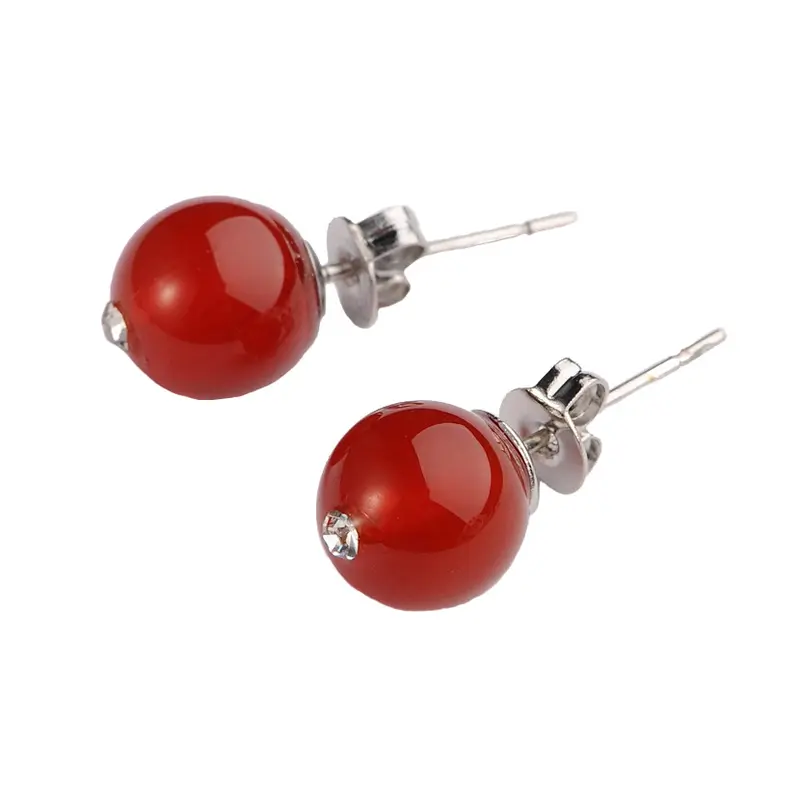 Edelstenen oorbellen Bling Red Agate