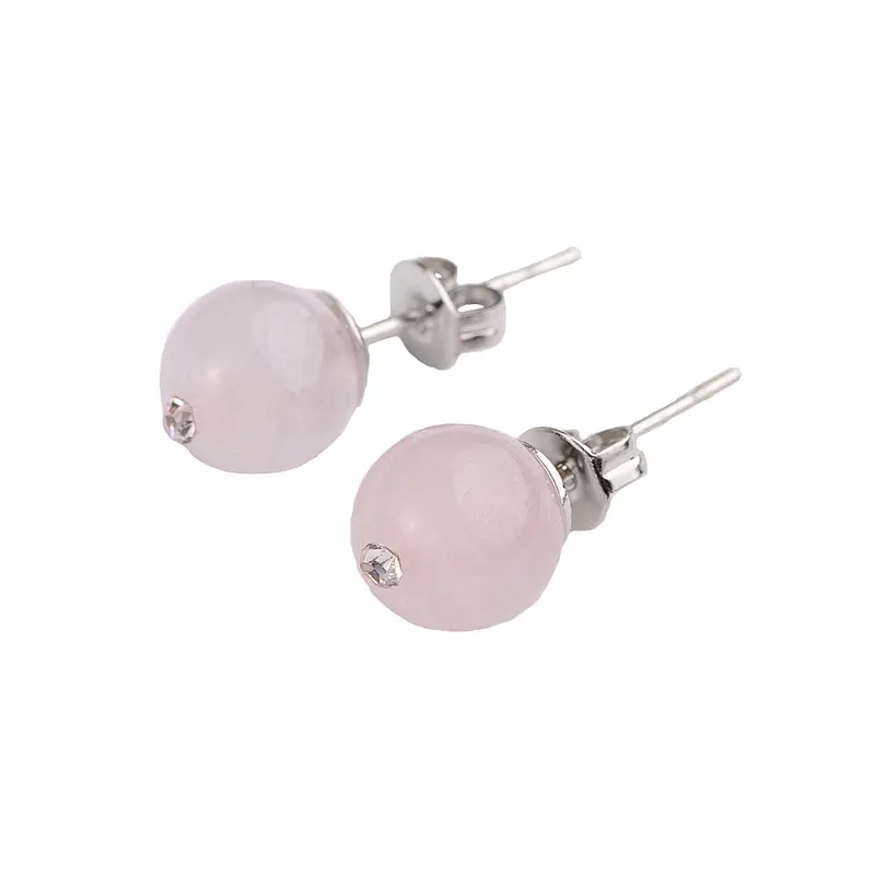 Edelstenen oorbellen Bling Rose Quartz