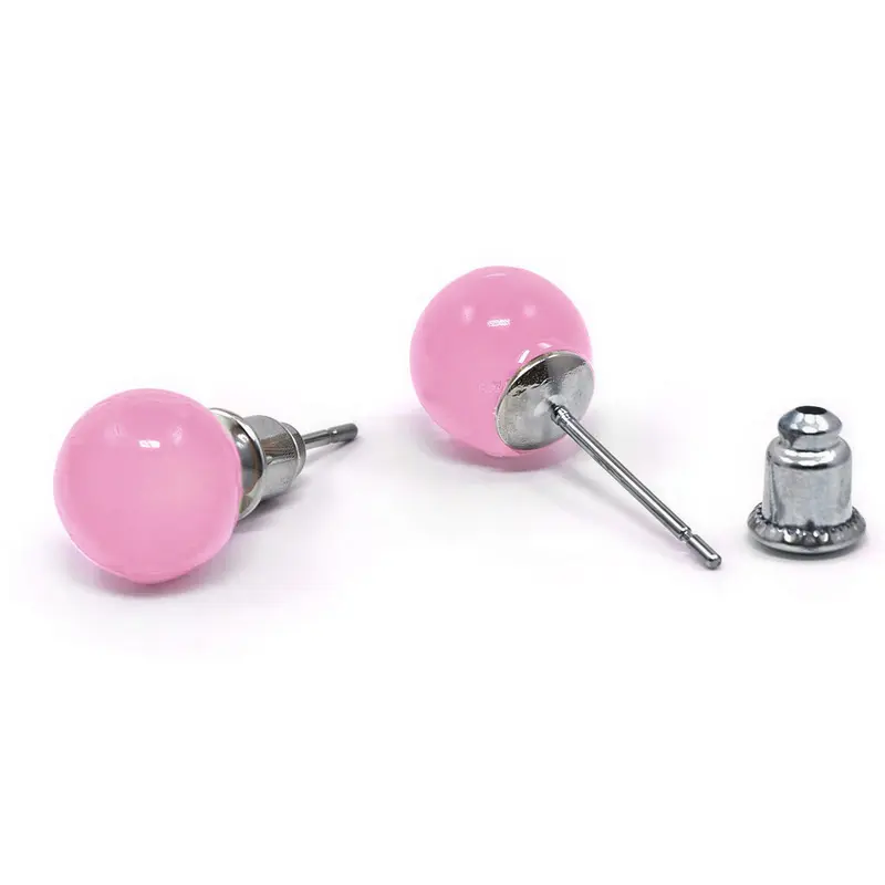 Edelstenen oorbellen Cat's Eye Light Pink