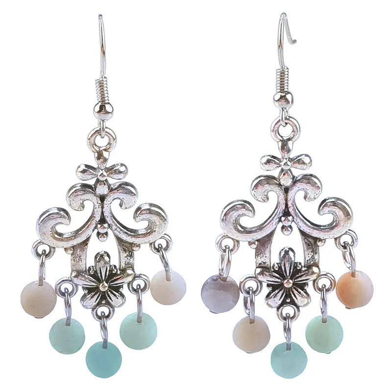 Edelstenen oorbellen Chandelier Frozen Amazonite
