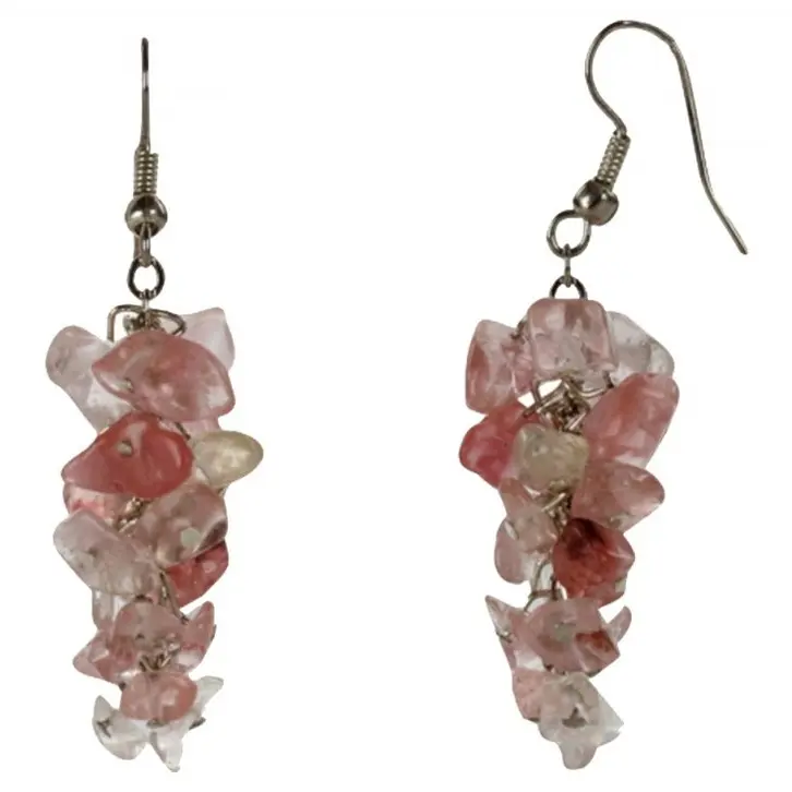 Edelstenen oorbellen Cherry Quartz