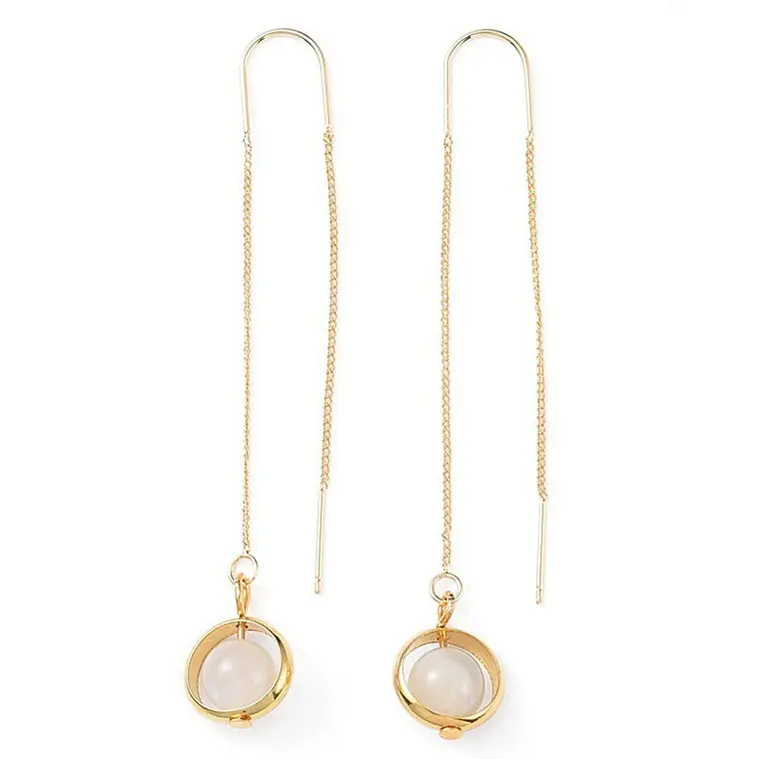 Edelstenen oorbellen Gold Chain Moonstone