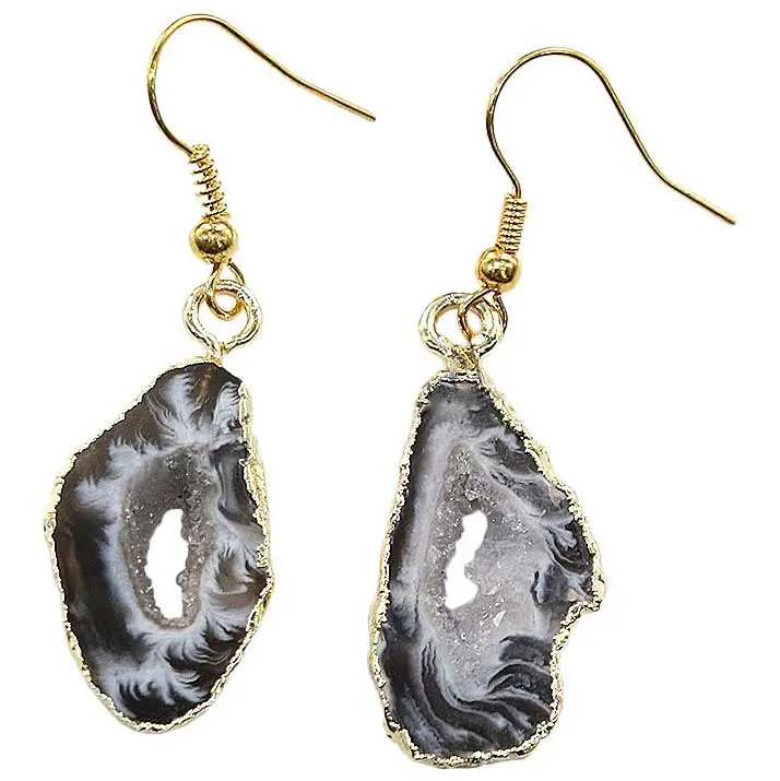 Edelstenen oorbellen Gold Ice Quartz