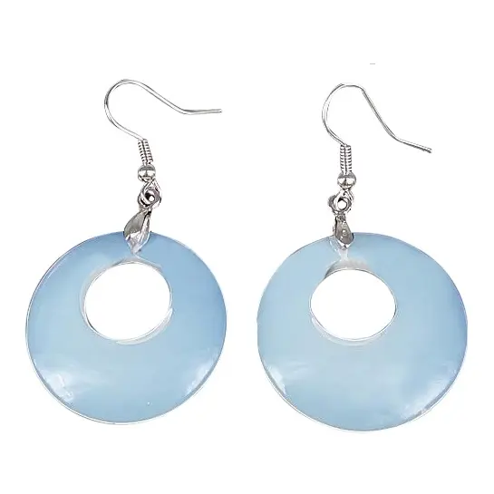 Edelstenen oorbellen Sea Opal Donut