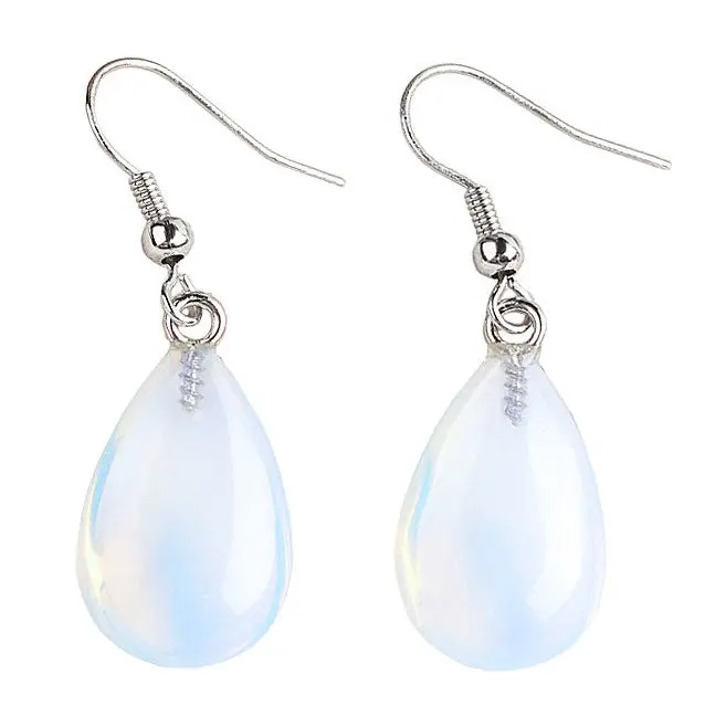 Edelstenen oorbellen Sea Opal Drop