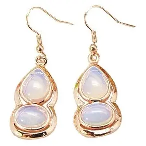 Edelstenen oorbellen Sea Opal Gold