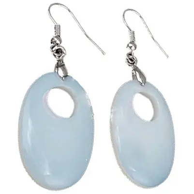 Edelstenen oorbellen Sea Opal Oval