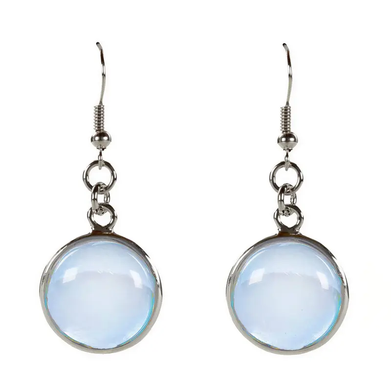 Edelstenen oorbellen Sea Opal Round