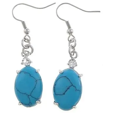 Edelstenen oorbellen Turquoise Oval