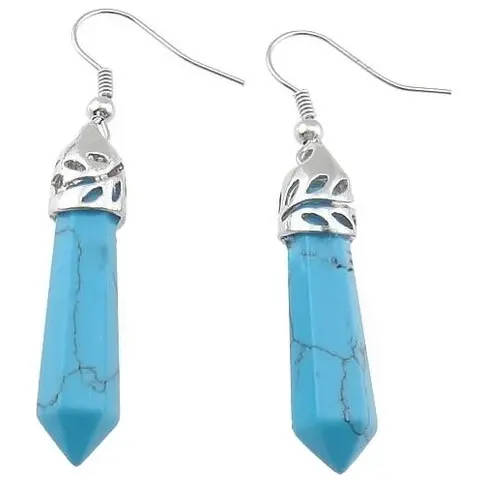 Edelstenen oorbellen Turquoise Stick