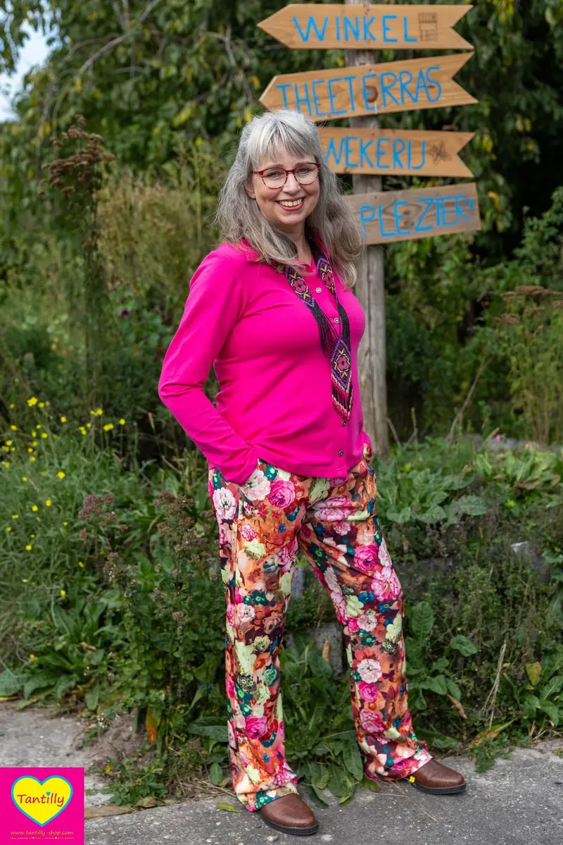 Effen kora lilou shirt -lange mouwen- katoen- felroze