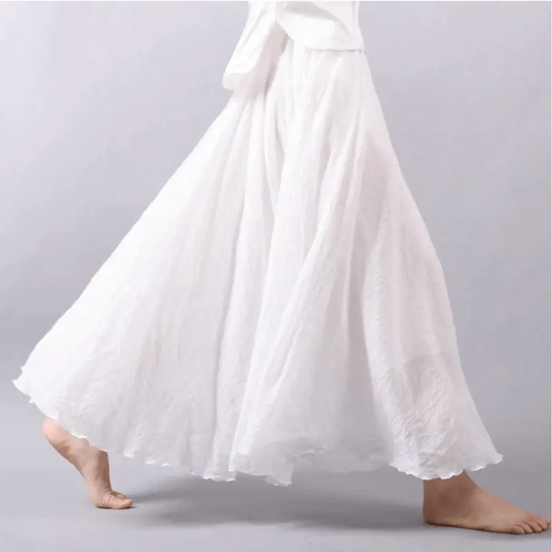 Elegante bohemian linnenmix maxi rok - Magna
