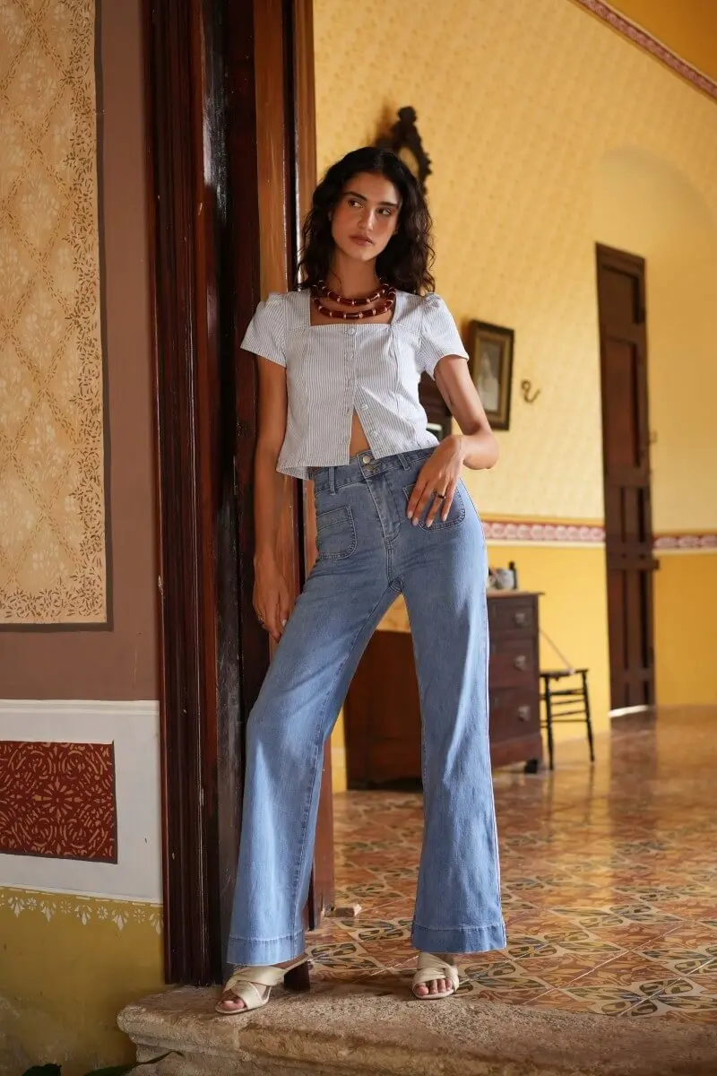 Elena Flare Fit Denim Jeans Broek | Sweet Like You