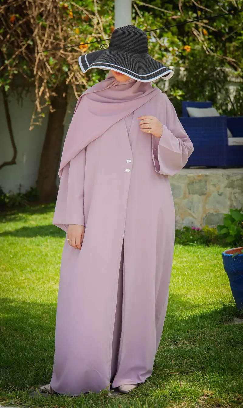 Elizabeth Open Abaya SET - LAVENDER HAZE