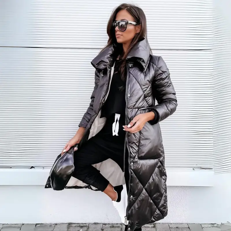 Elora lange donzen winterjas voor dames – winddicht & waterafstotend