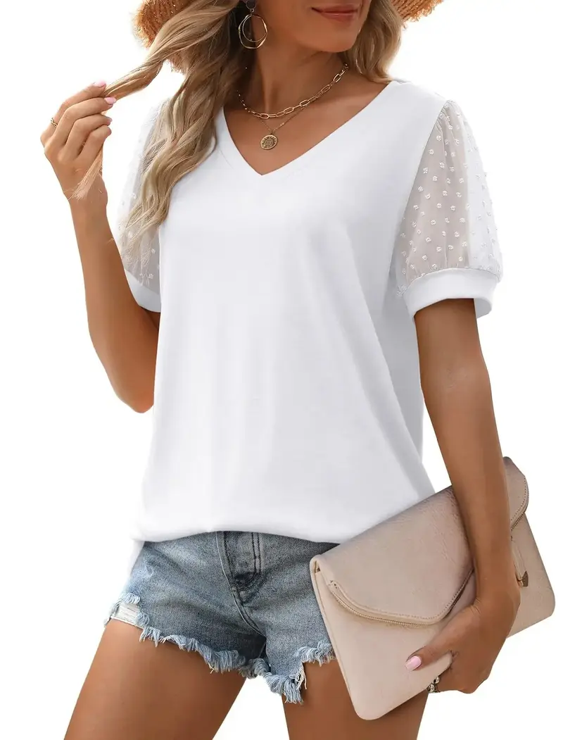 Emma – Elegante linnenmix Dames V-Hals Top voor een Stijlvolle Look