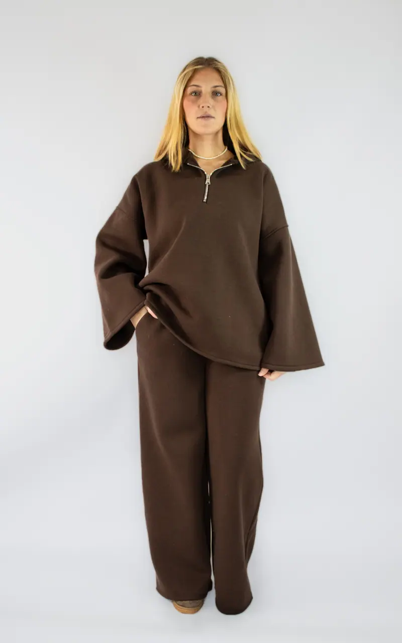 Ensemble oversize à col zippé