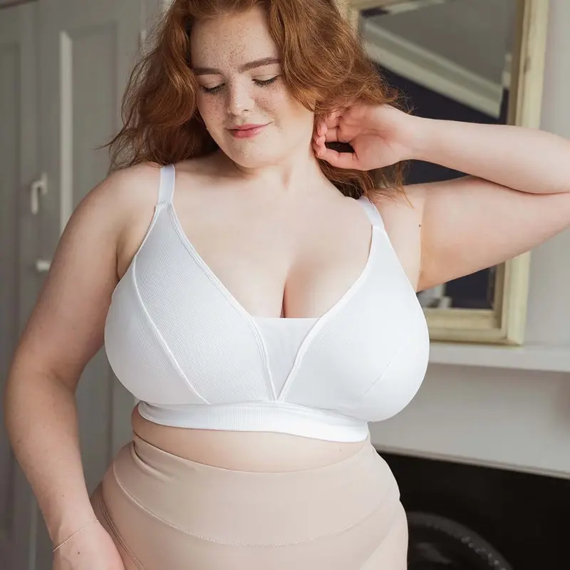 Everyday Ribbed Bra - White