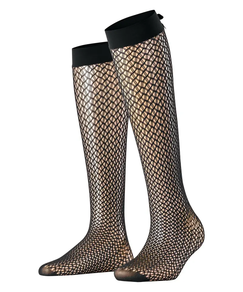 FALKE Kniekous Miss Ribbon netkous - black