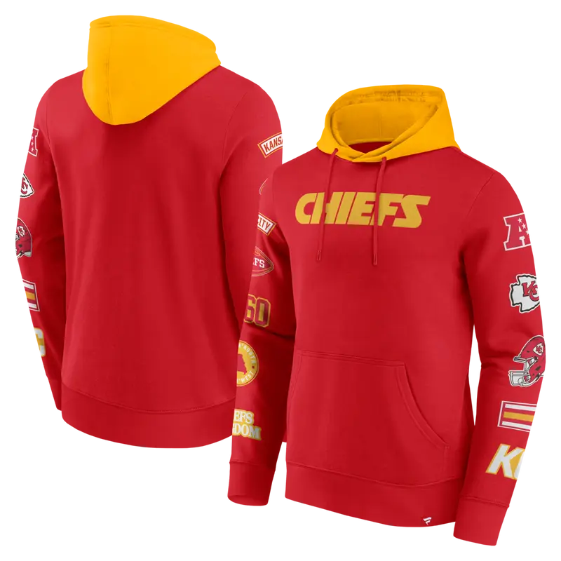 Fanatics - NFL - Colorblock Badge Fleece Hoodie - Kansas City Chiefs