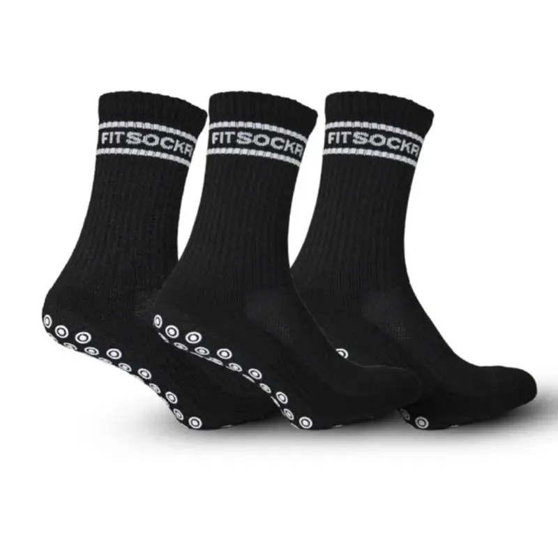 FitSockr Gripsokken V2 Stripe - Zwart 3 paar