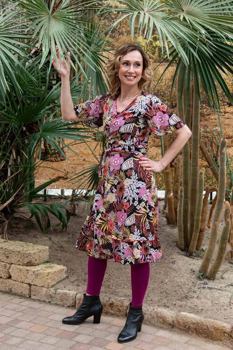 Flamenco overslag jurkje rayon - summer retro love
