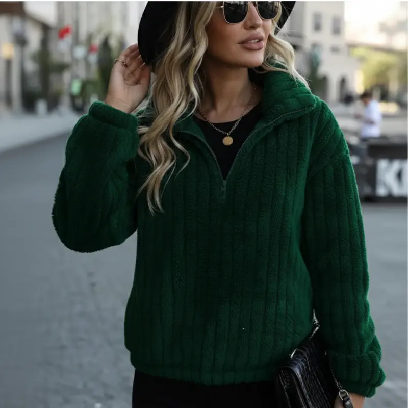 Fleece Trui Dames - Zip-Up Oversized Pull