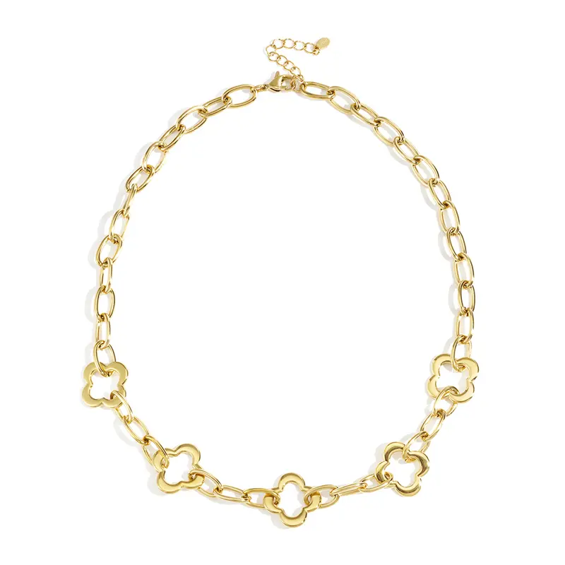 Fleur Chain Clover Ketting Goudkleurig