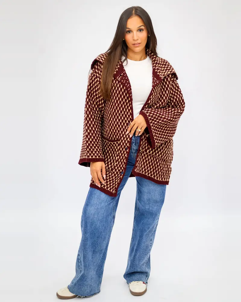 Gilet à bouton avec capuche