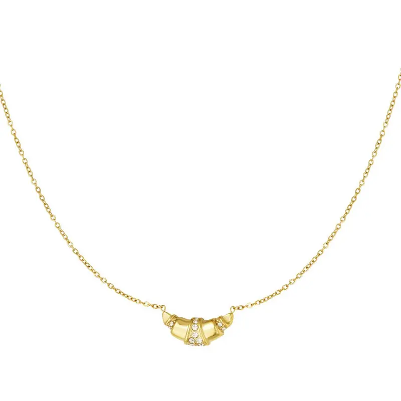 Glitter Croissant Ketting Goudkleurig