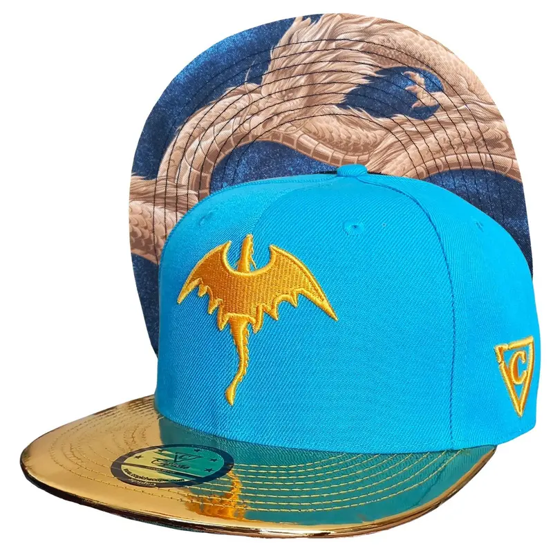 Golden Dragon Snapback - Blue/Gold