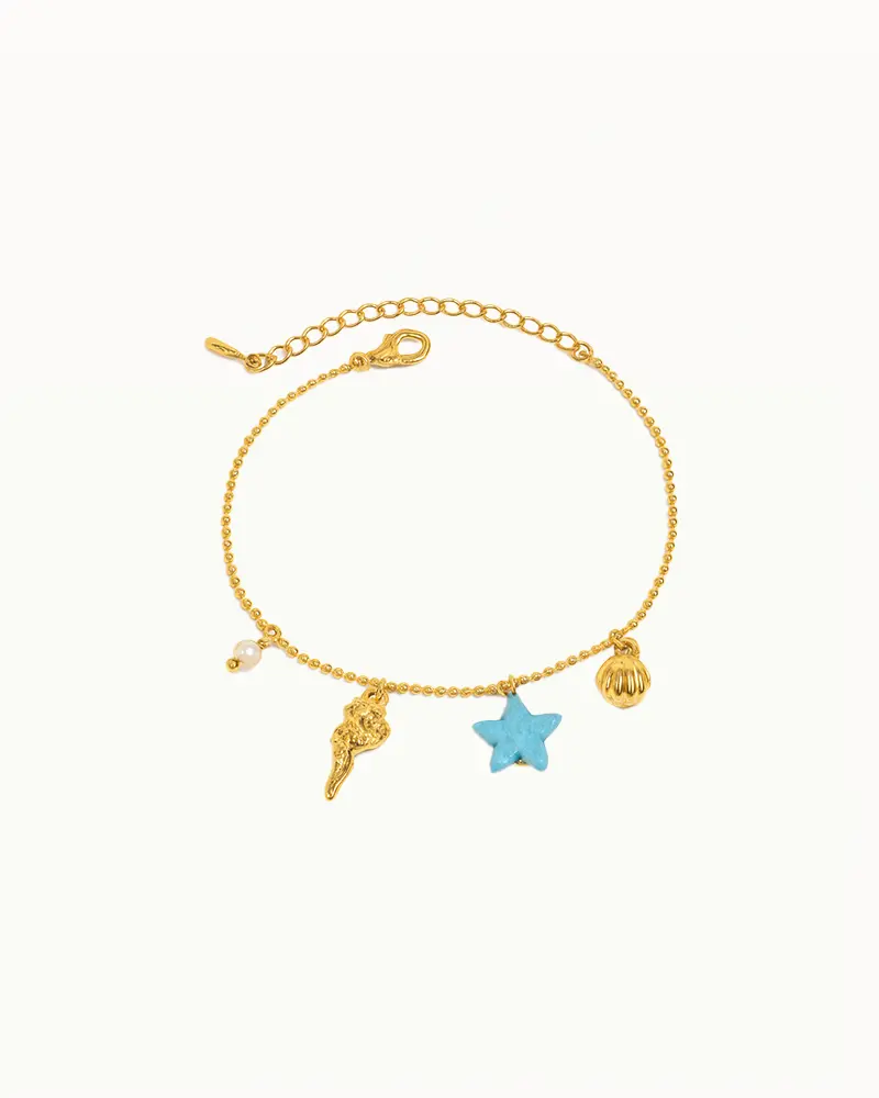 Gouden Armband met Zee Bedels - Dilara