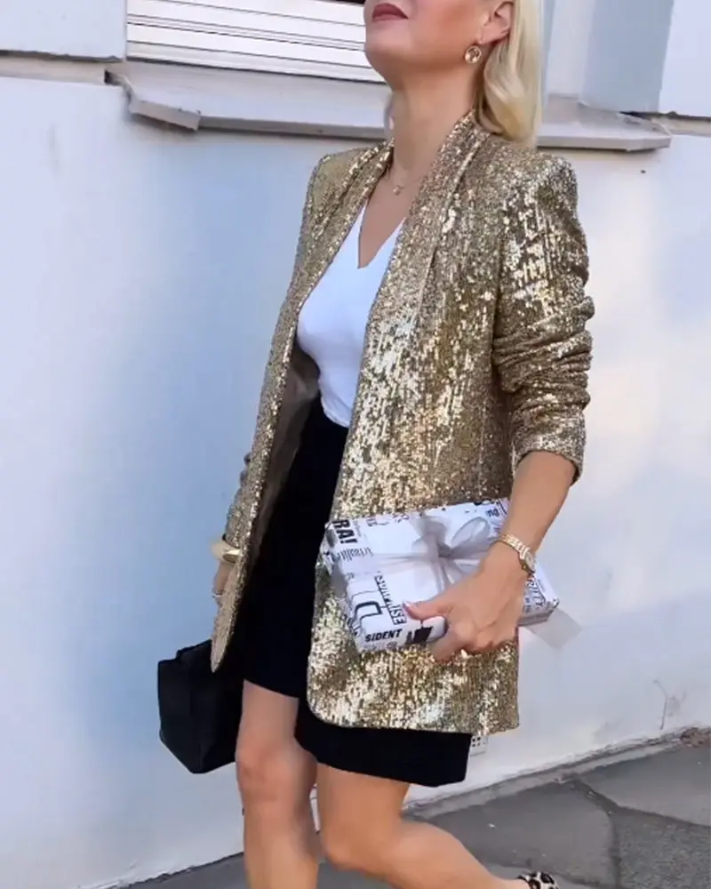 Gouden Glitterjack met Pailletten - Rosamund