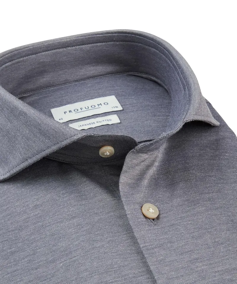 Grey japanese knitted slim fit shirt Profuomo - PPTH30018C