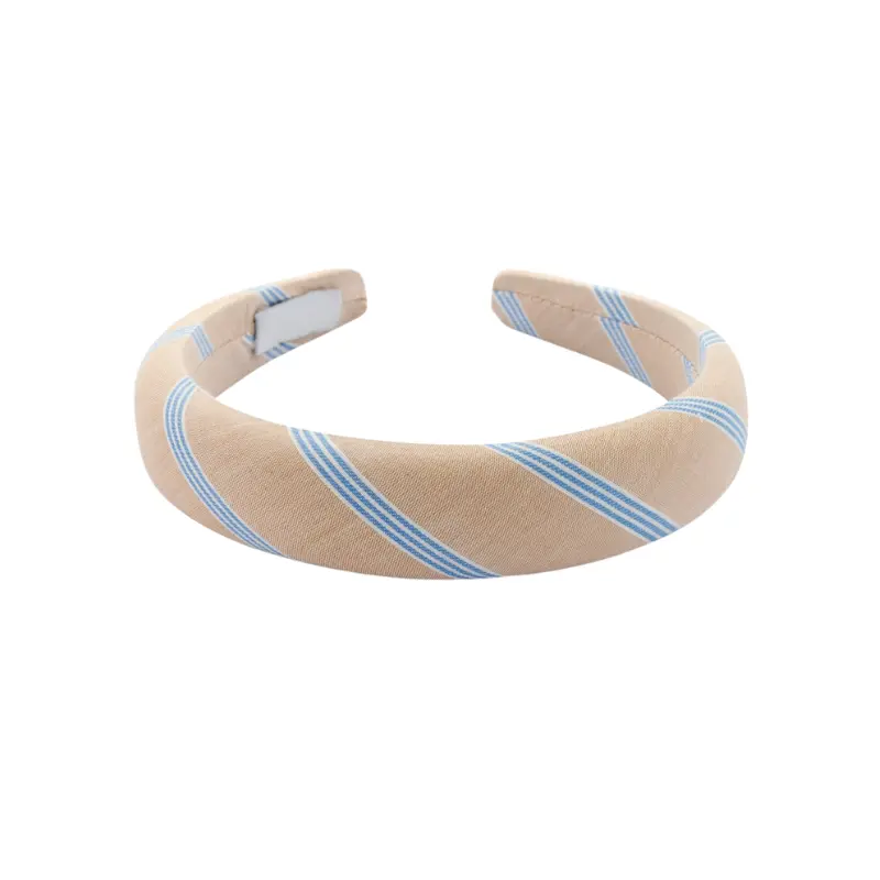 Haarband Beige Padded Blue Stripes