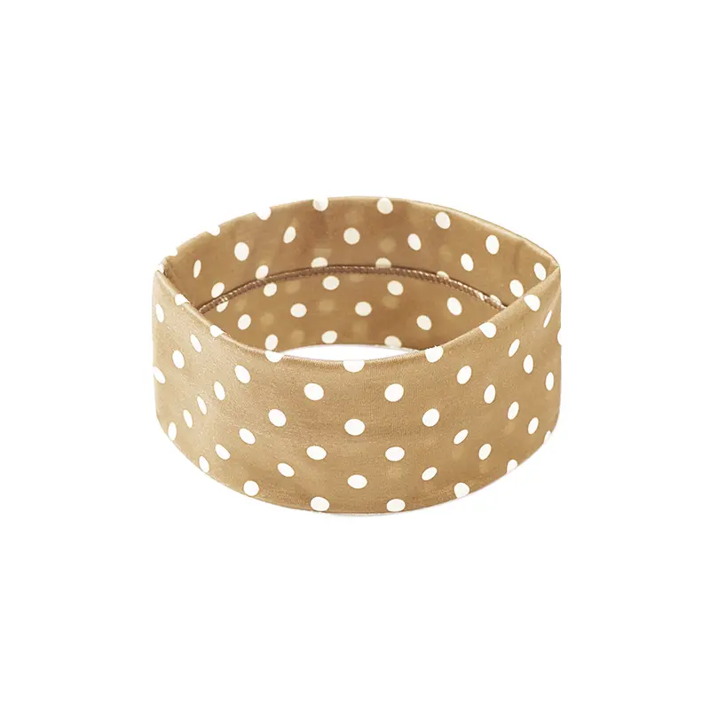 Haarband Polkadots Khaki White