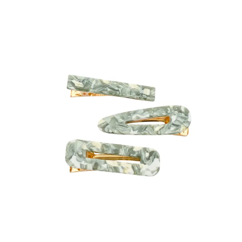 Haarclip Set Mint Marble