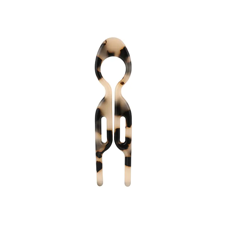 Haarpin Loop Tortoise Black/Beige