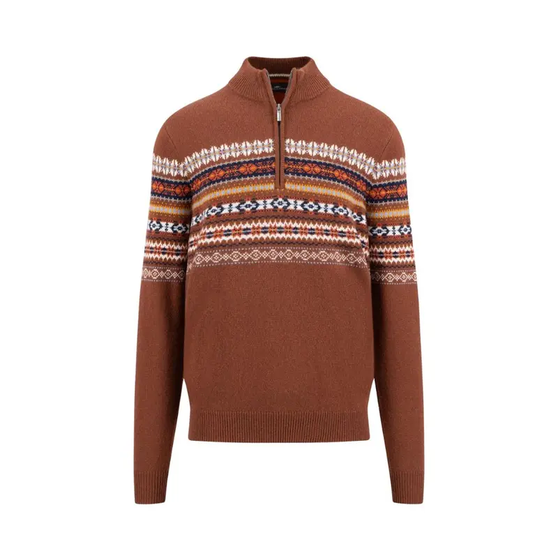 Half zip Fair Isle sweater