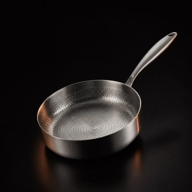Handgehamerde titanium hoge koekenpan