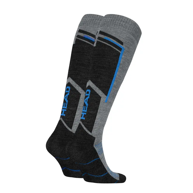 Head - Ski Beginner - Kniekous - Wol / Mid Grey - Black Dark Grey - Raspberry - Black - Licht Grey 2 Pack